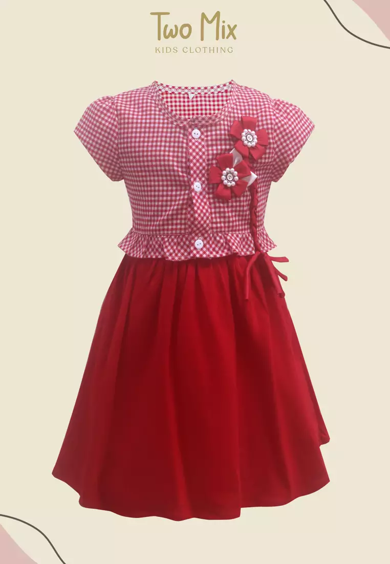 Two Mix Dress Anak Perempuan / Baju Anak Perempuan 4310