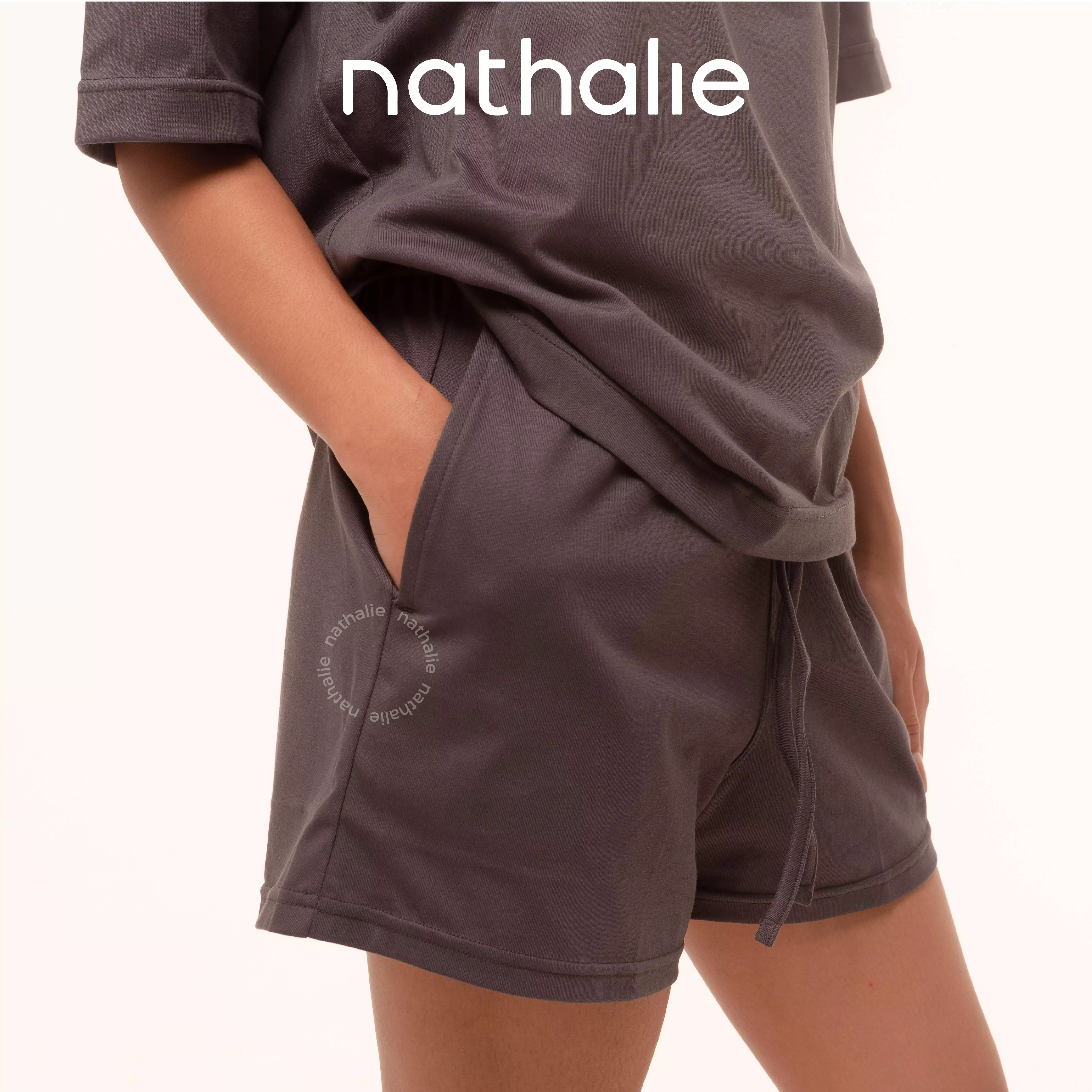 Nathalie Celana Santai Kulot Wanita Katun Cln Tidur Rumahan Pendek Cewek 1 Pcs NTC 3480 - Hitam