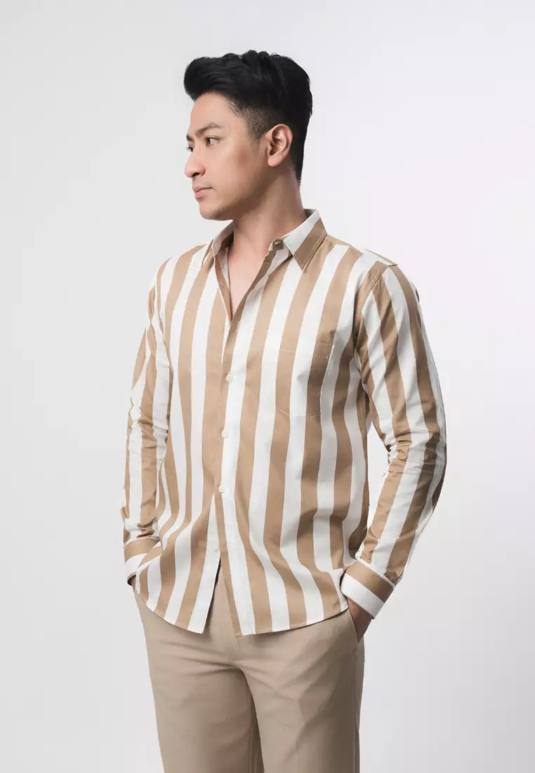 Garcia Shirt Camel Brown LS