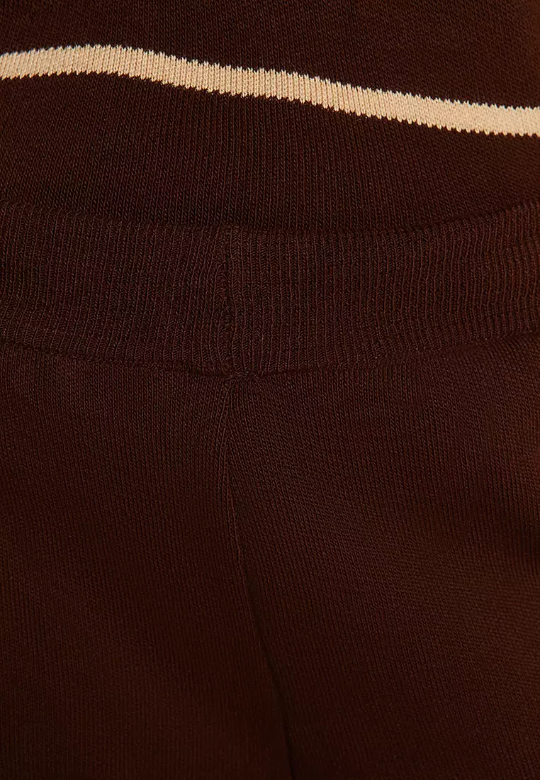 Half Zipper Knitted Top and Bottom Set