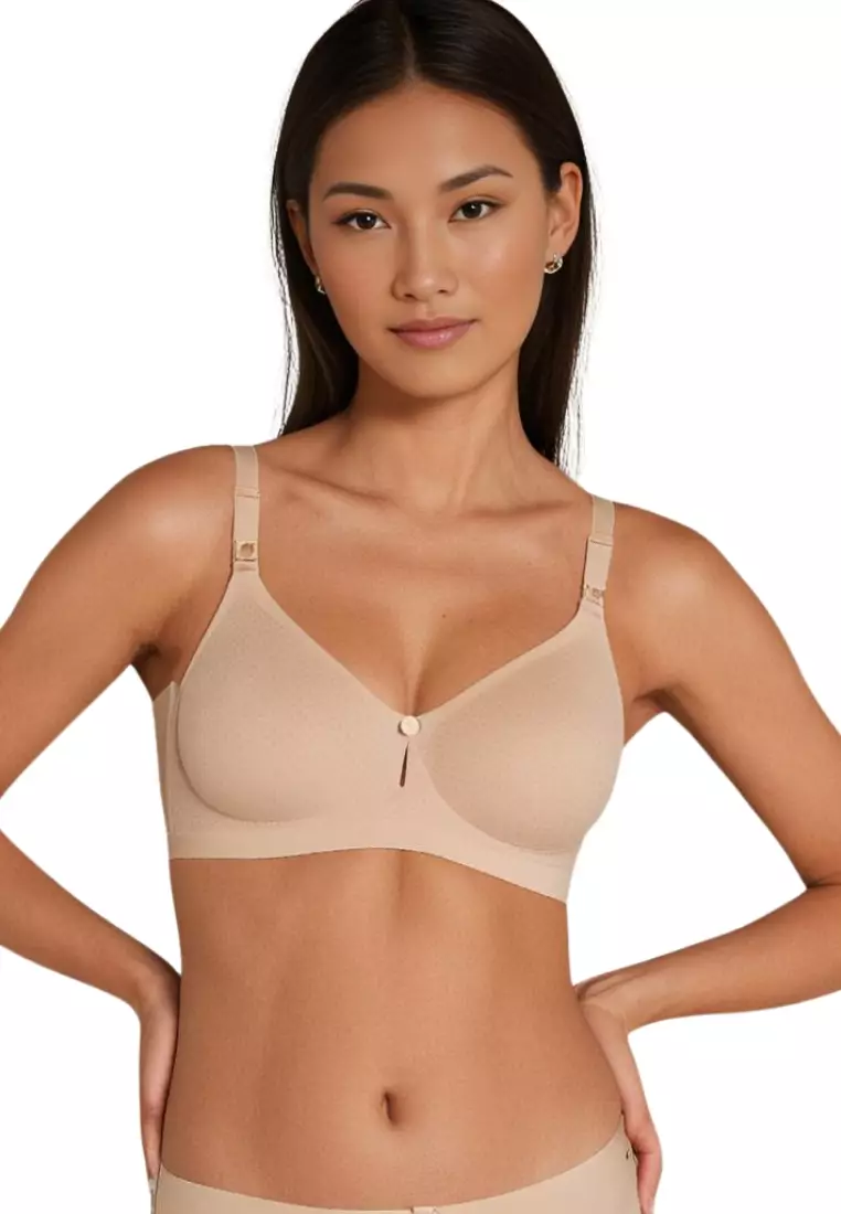 Premium Luna Seamless Nursing Bra in Nude