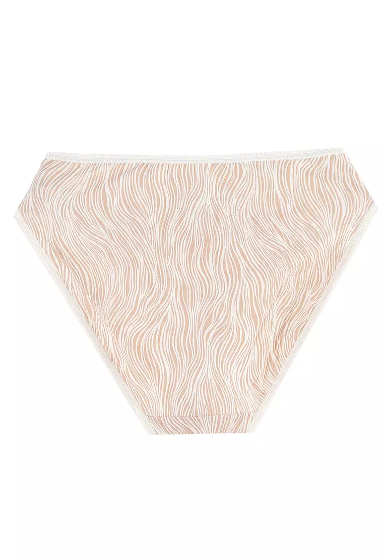 5pk Cotton Lycra High Leg Knickers