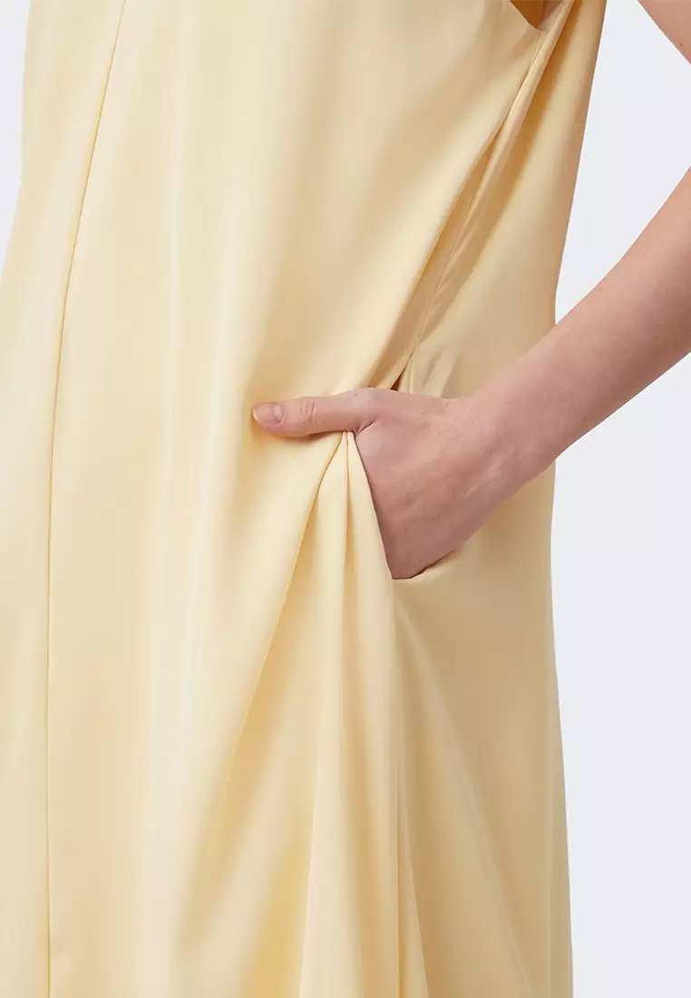 Women's Cap Sleeve Bubble Hem Maxi Dress