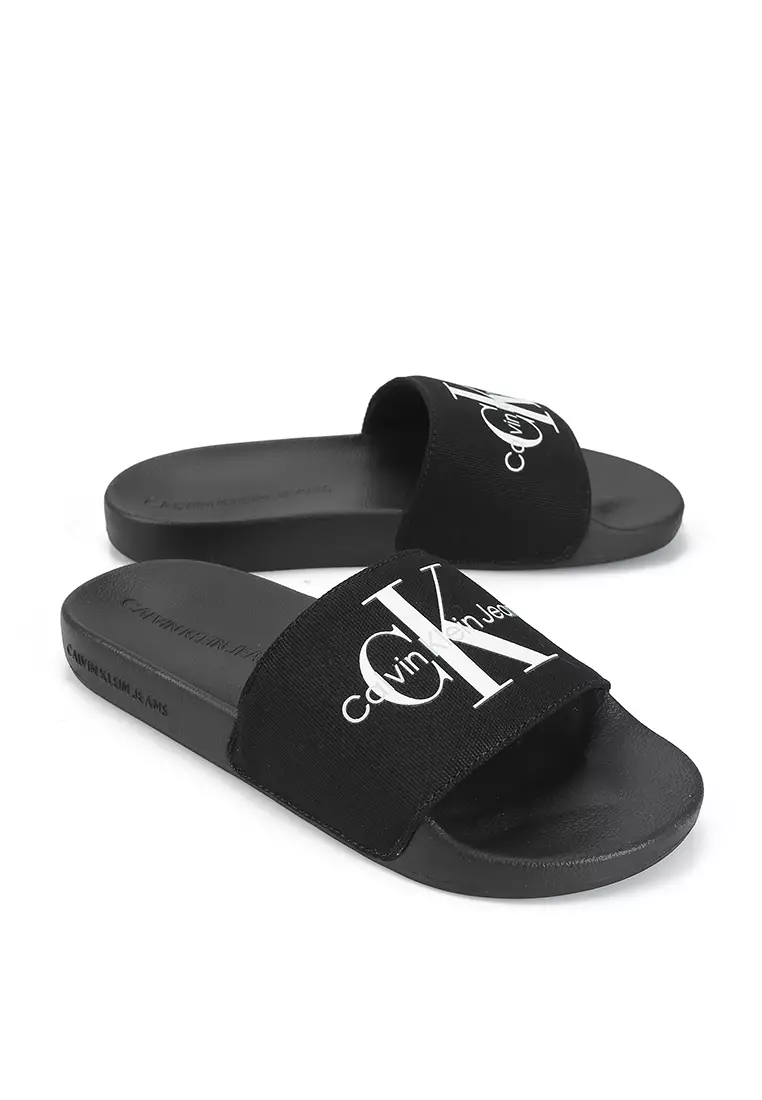 Calvin klein canvas sliders clearance