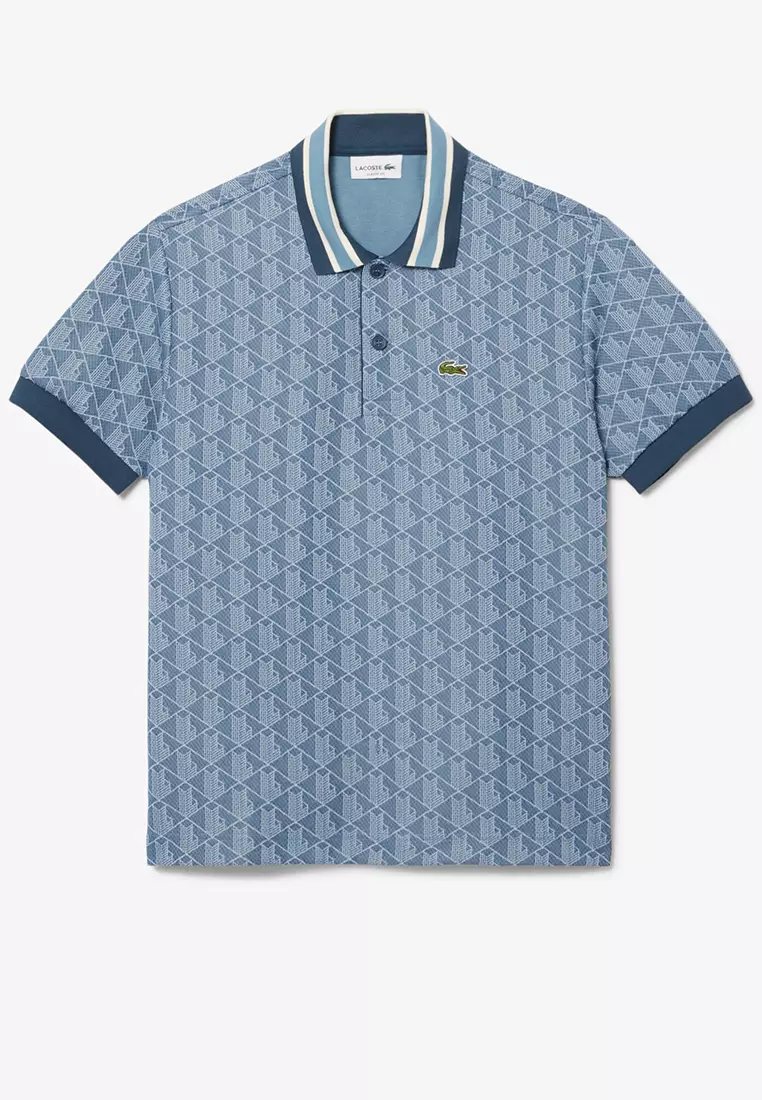 Buy Lacoste Classic Fit Monogram Jacquard Polo Shirt 2025
