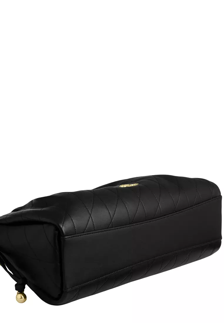 Faye Large Shoulder Bag With Quilting - Black CCZ58