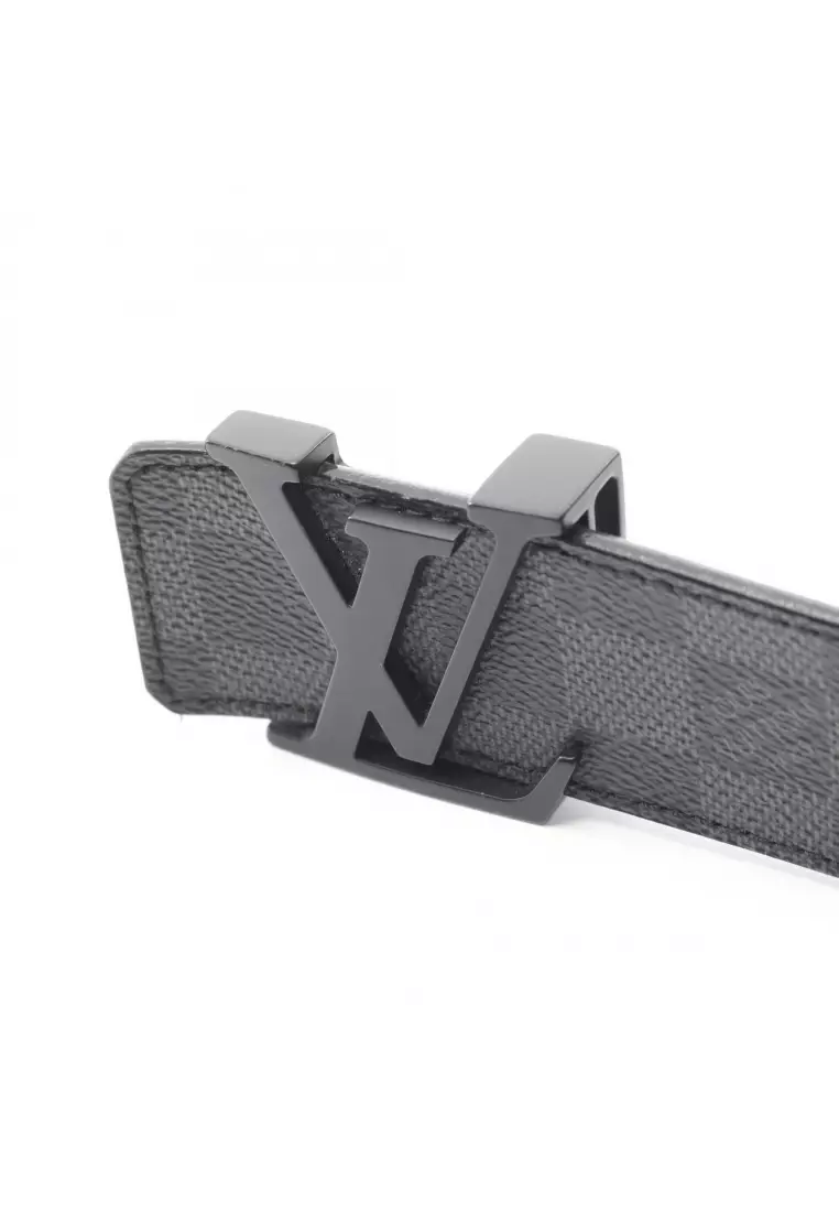 Pre-Loved Louis Vuitton ceinture LV Initial Damier Graphite belt PVC black