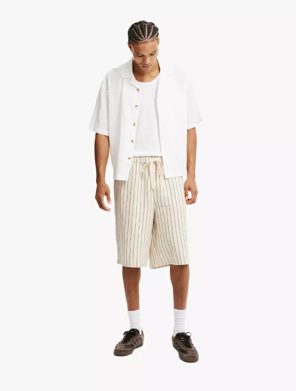 Cotton On - SHIRTS - Riviera Box Fit Short Sleeve Shirt - WHITE