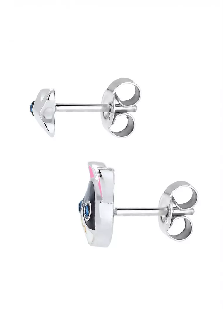 Perhiasan Anak Perak Asli - Silver Anting Cat & Fish Crystal