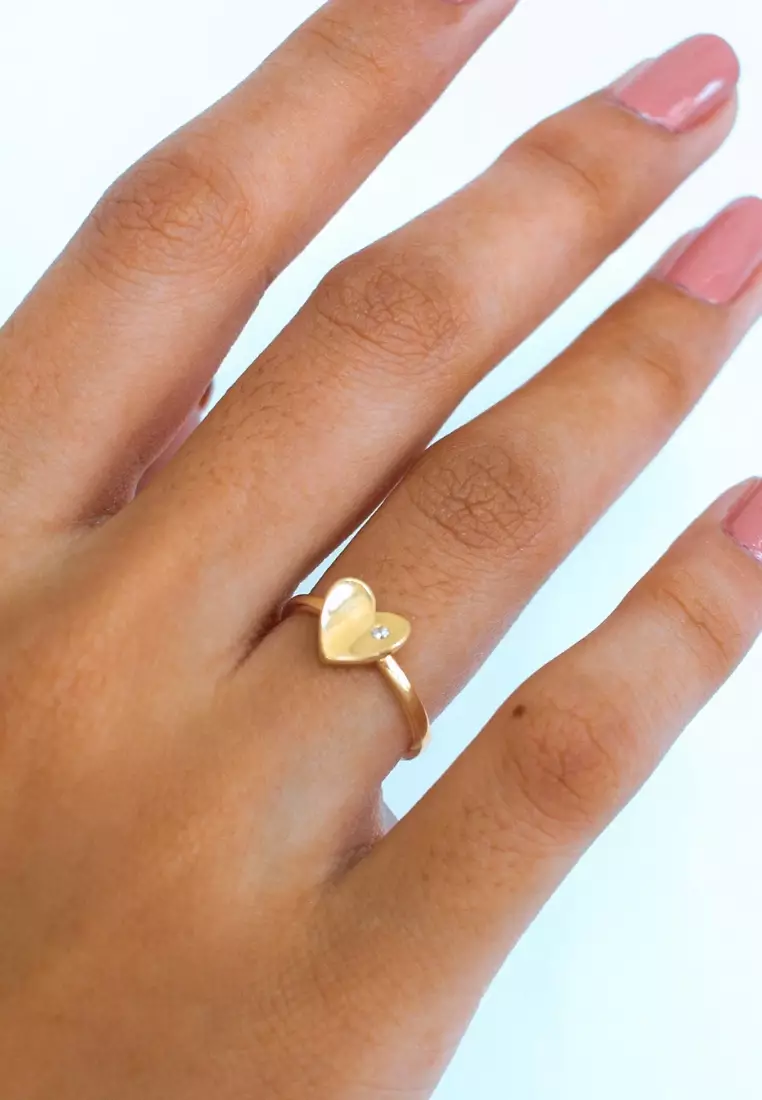 Concave Heart Ring 18k Gold