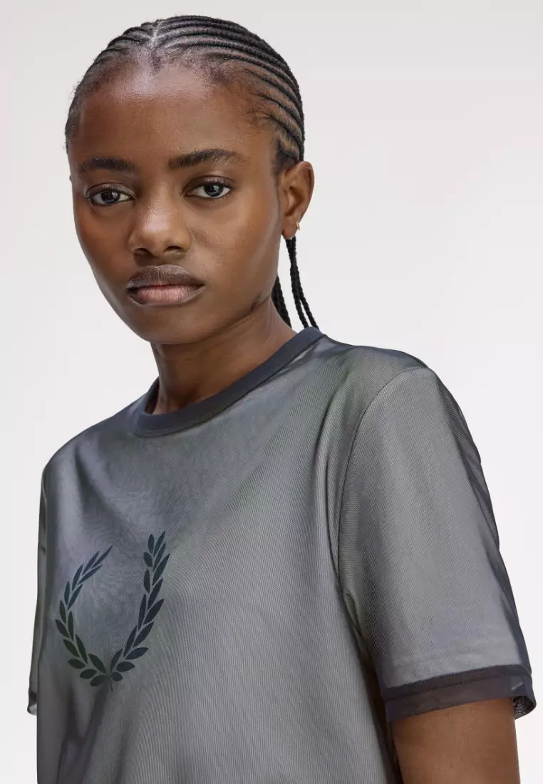 Fred Perry G1170 Mesh Overlay T-Shirt (Navy)