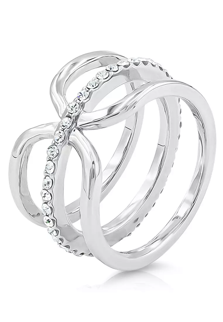 White crystal clearance ring