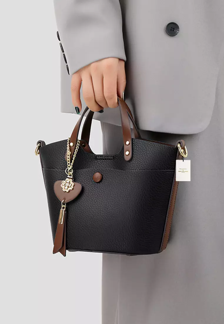 Color Matching Faux Leather Three-Way Bucket Bag JW HD-2814