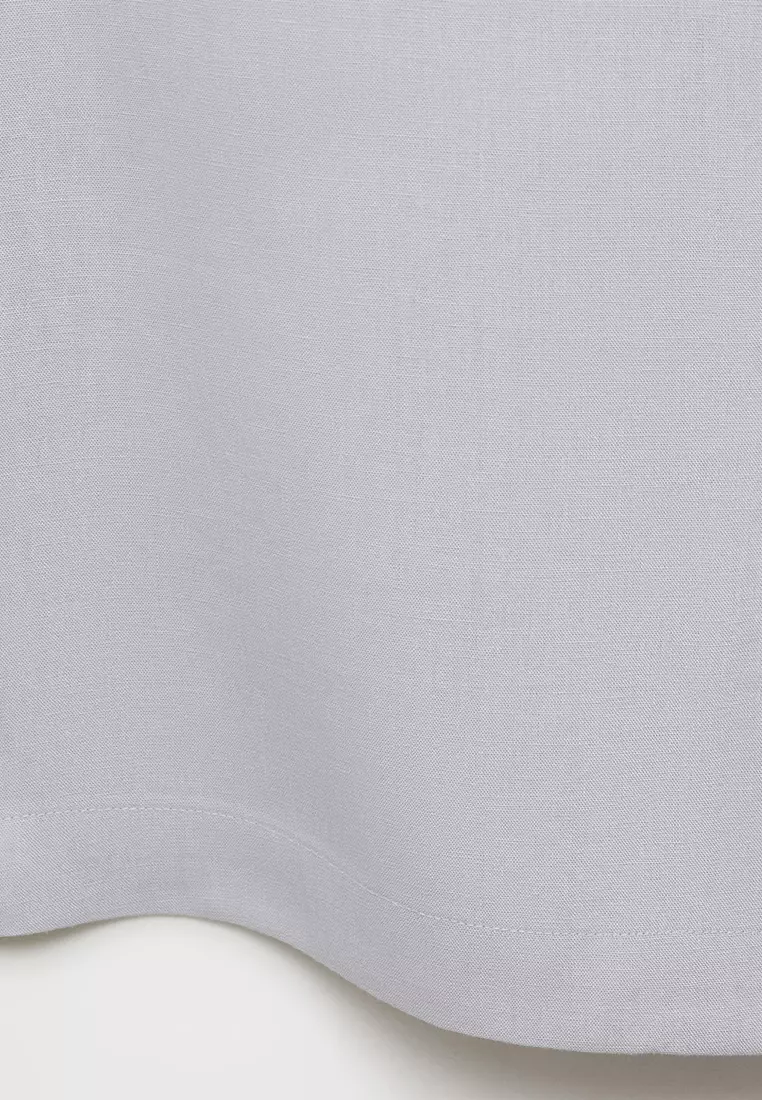 Tencel-Linen Bowling-Collar Shirt