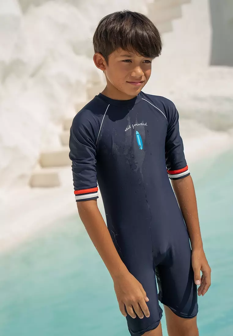 Bleu Marine Unisex Long Sleeves Diving Swimwear - Dark Saphire
