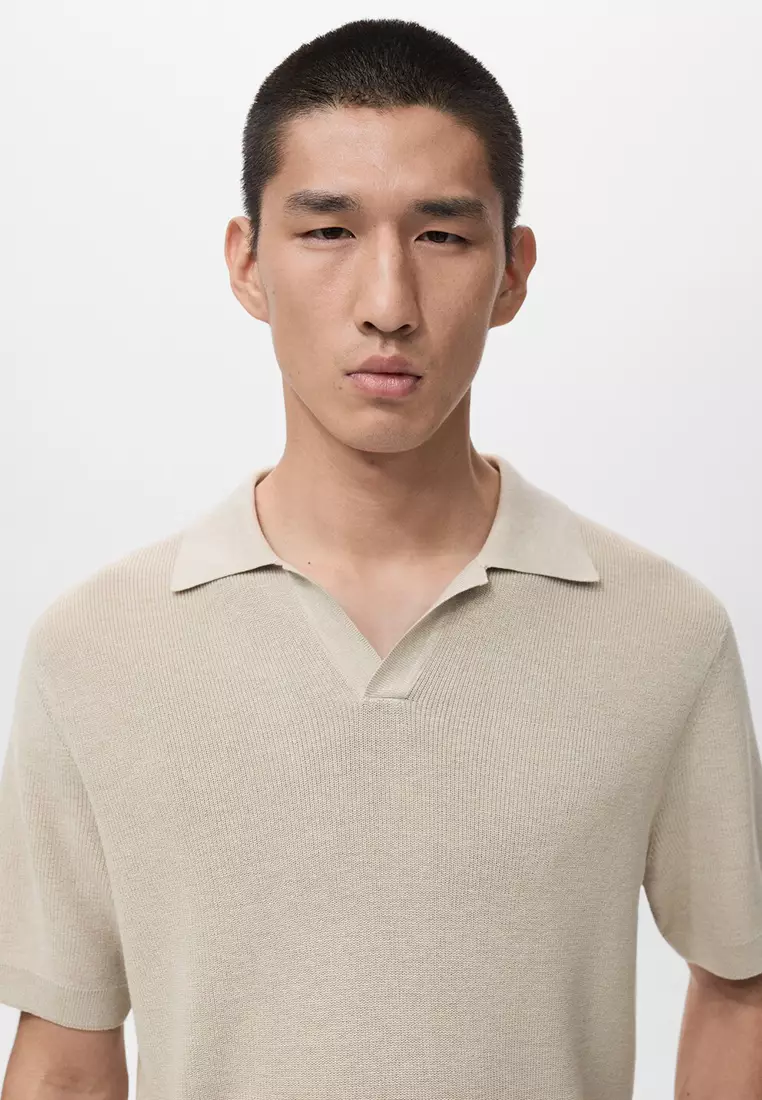 Structured Knitted Polo Shirt