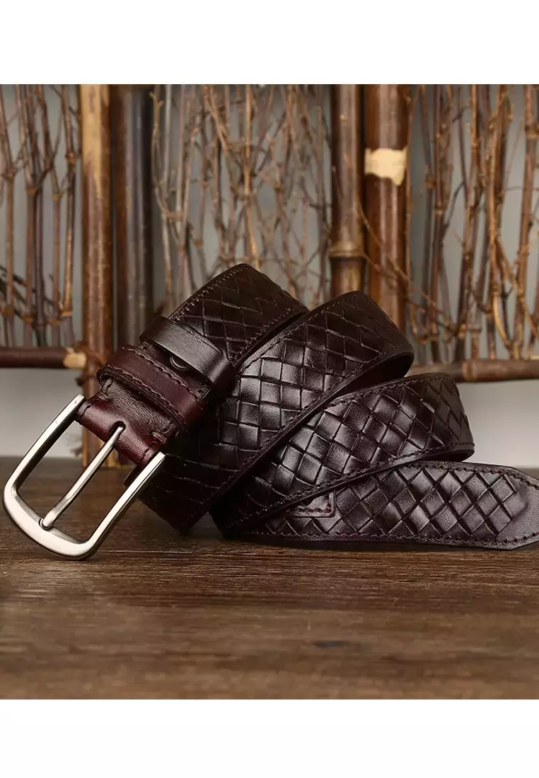 Vintage Woven Cowhide Belt