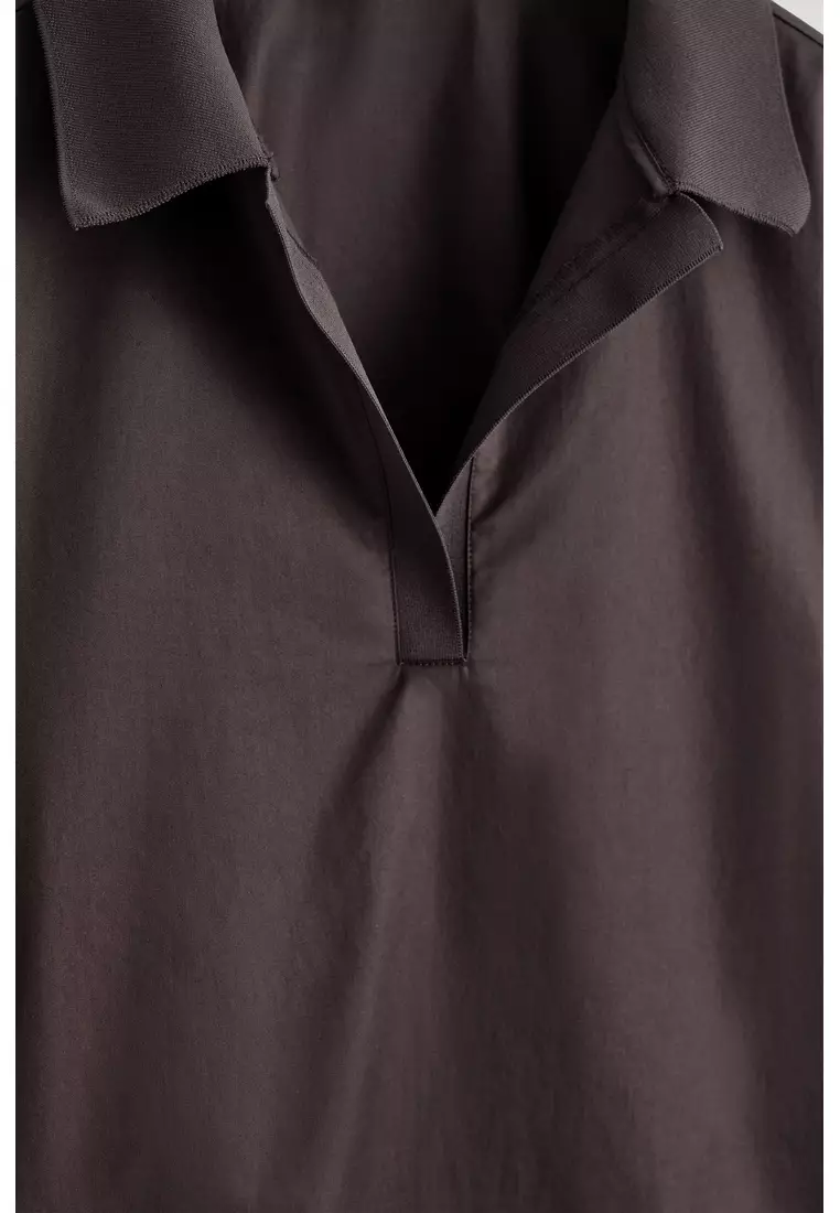 COTTON OPEN-COLLAR SHIRT