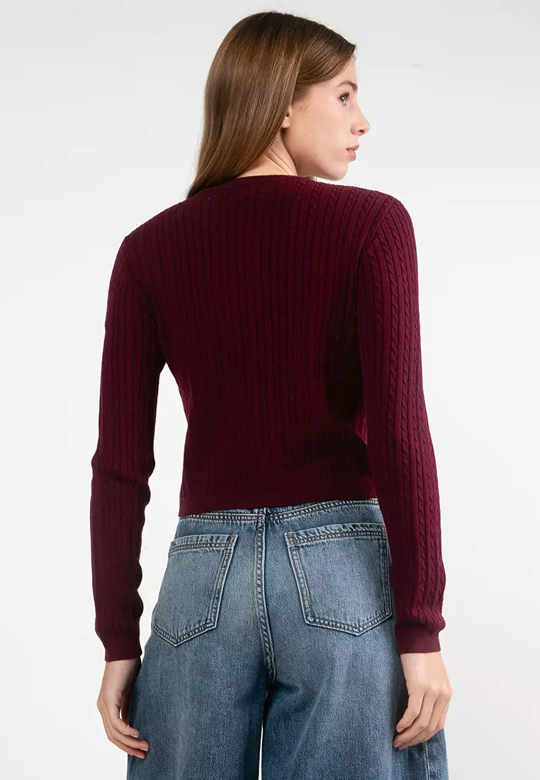 Cotton Crew Neck Cardigan