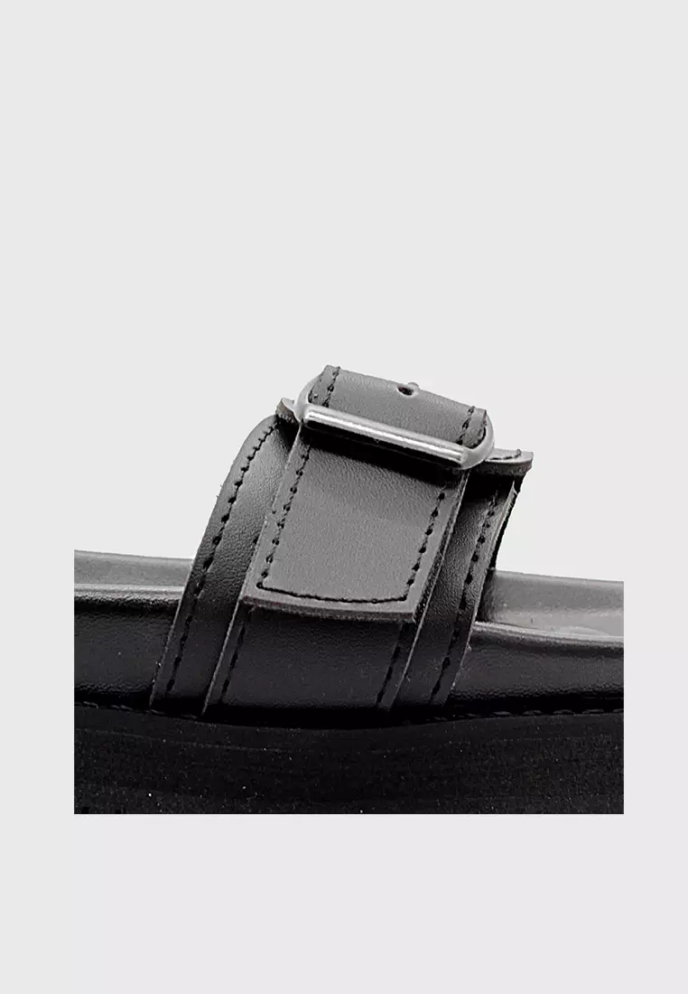 Lvnatica Gabriella Full Black Slide Sandals