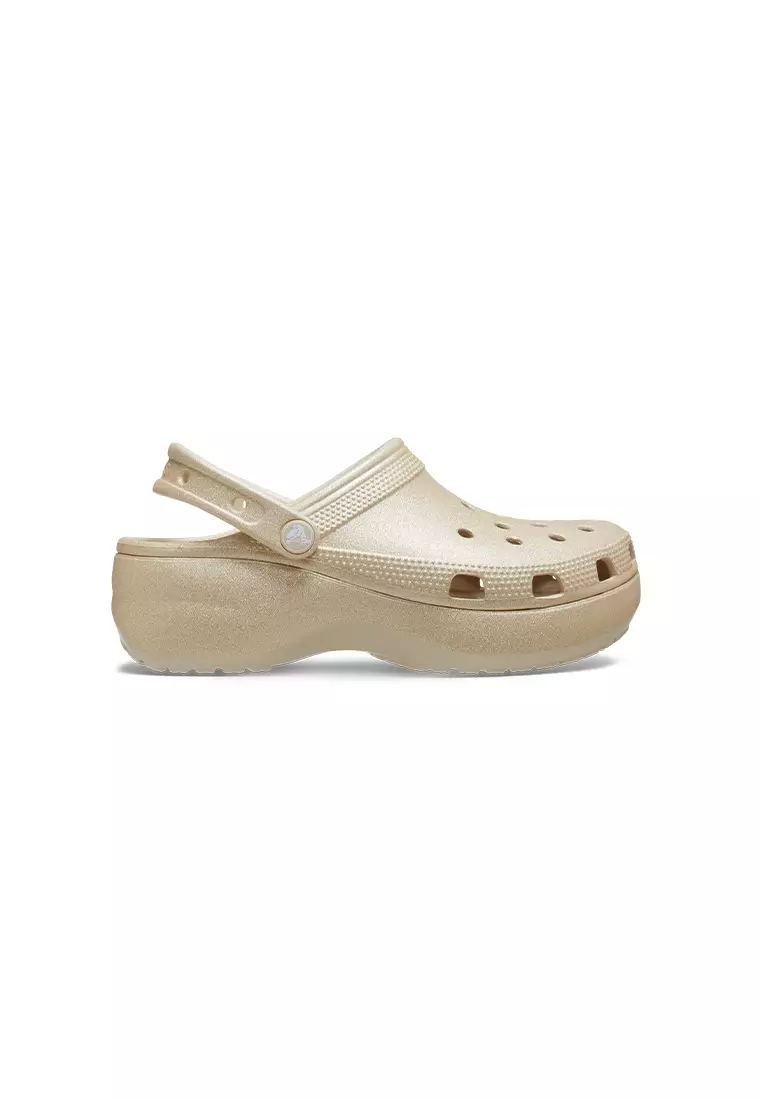 Women's Classic Platform Glitter Clog In Champagne