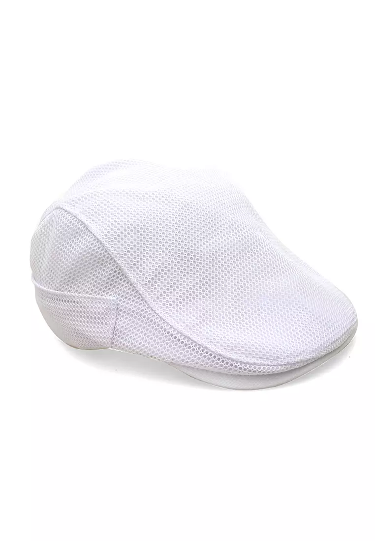 Kai Aksesoris Fashion Topi Pria Wanita Flat Hat Adjustable Strap Material Cotton ORIGINAL - White