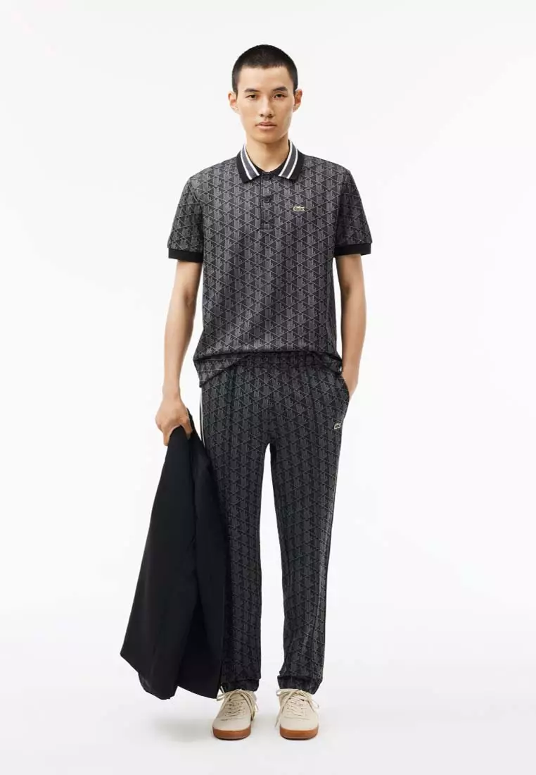Classic Fit Contrast Collar Monogram Motif Polo Shirt