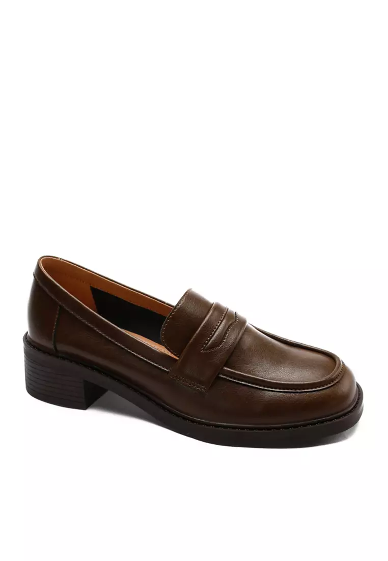 Round Toe Classic Leather Loafer TE912-2