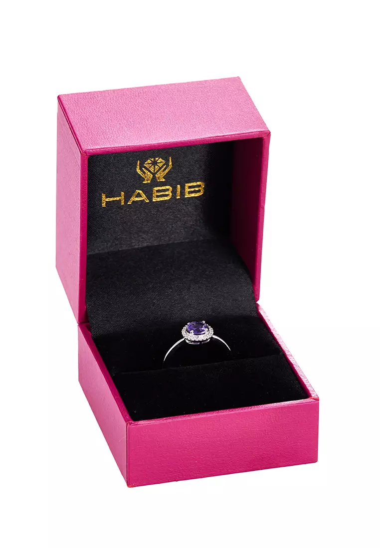 HABIB Amethyst and Diamond Ring in 375/9K White Gold 261881121(R)WG-AMEH