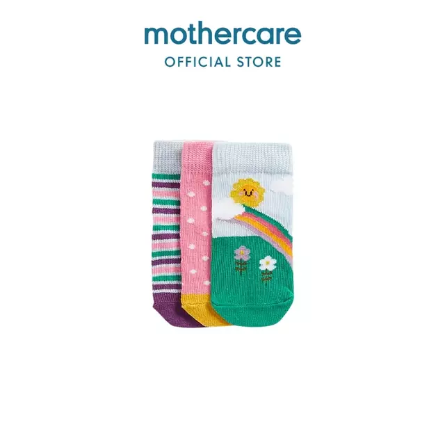 Mothercare Nature Socks - 3 Pack - Kaos Kaki Anak Perempuan (Multicolor)