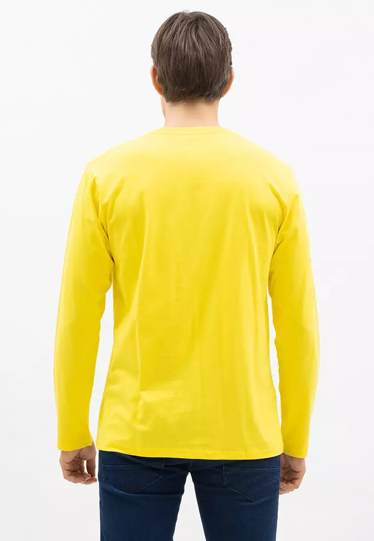 Houseofcuff Kaos Cotton Combed Lengan Panjang Pria Kuning