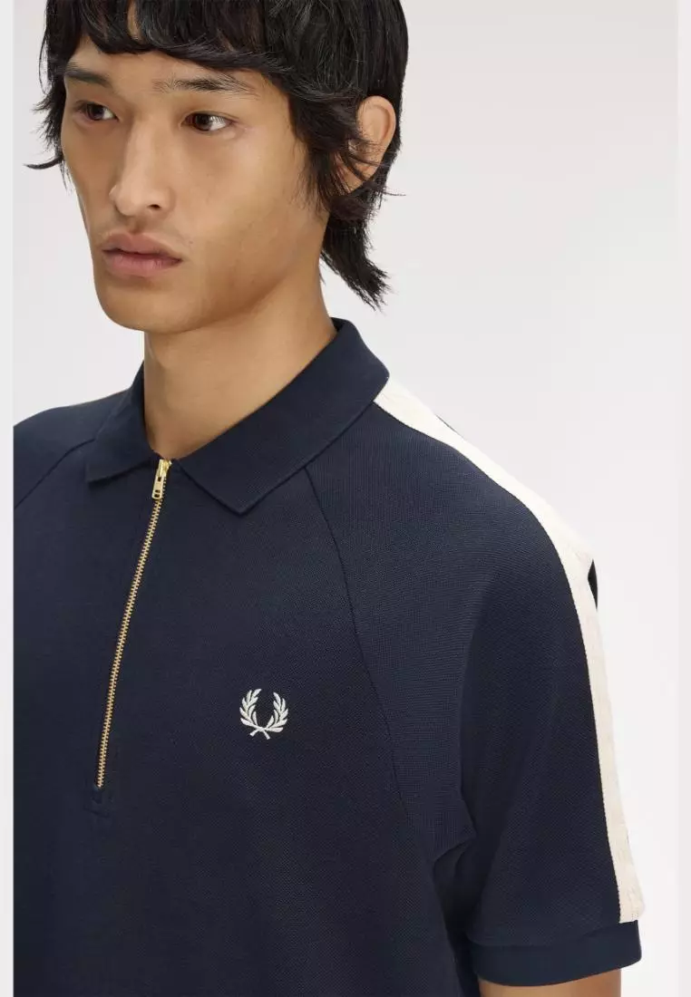 Fred Perry M2450 Cable Taped Polo Shirt (Navy)