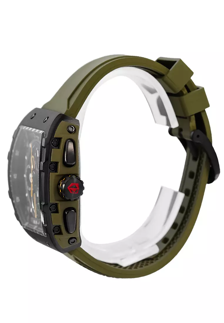 Expedition - Jam Tangan Chronograph Pria - Black - Green Rubber Strap - 6782 MCRIPGN