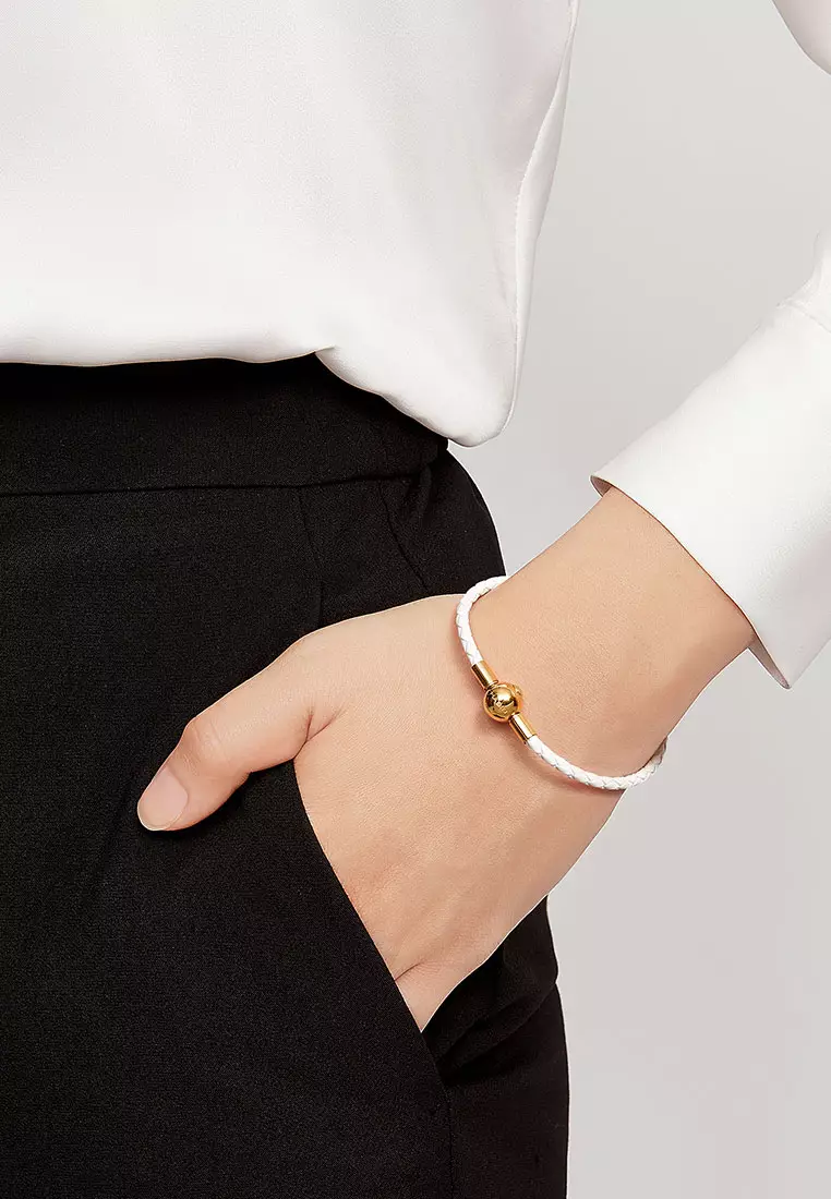 HABIB Leather Bracelet WWGB2291023 (White Color)