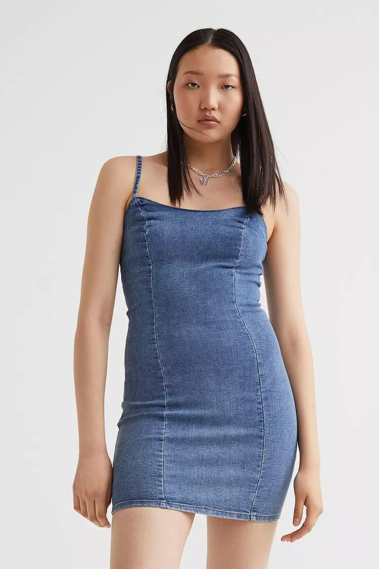 Jual H&M Denim bodycon dress Original 2024 ZALORA Indonesia