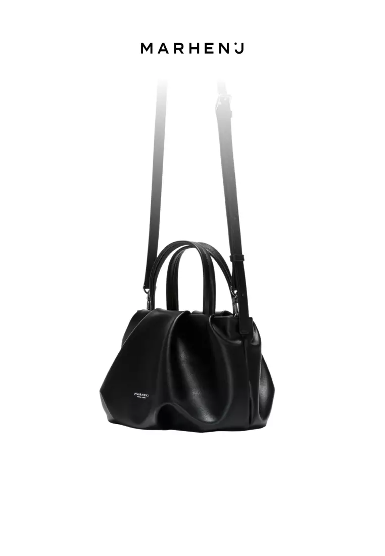PUFF Vegan Leather Shoulder Crossbody Bag Black