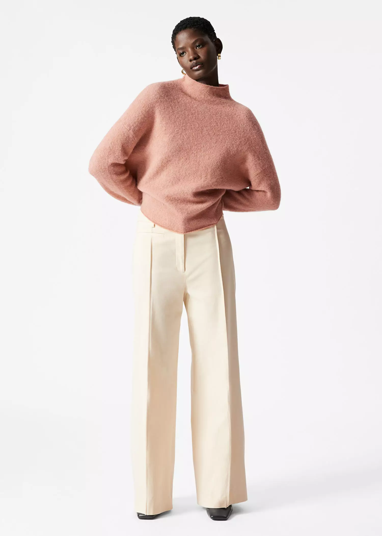High-Neck Alpaca-Knit Jumper