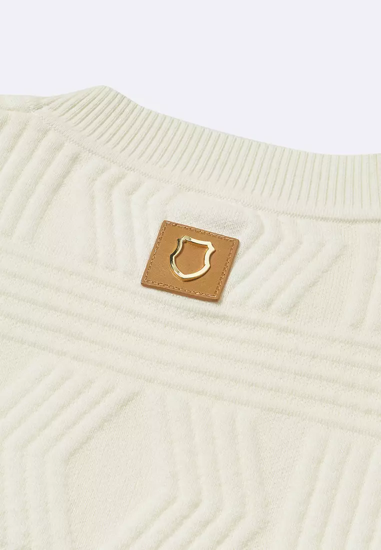 男裝 K-SWISS LOGO 滿印花紋毛衣