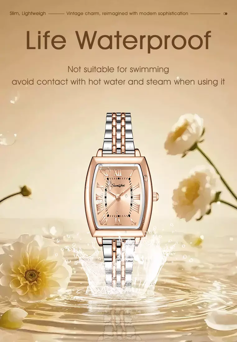 Jam Tangan Wanita Original Vintage Roman Design Anti Air Tali Alloy Jam Tangan Cewek silverrose