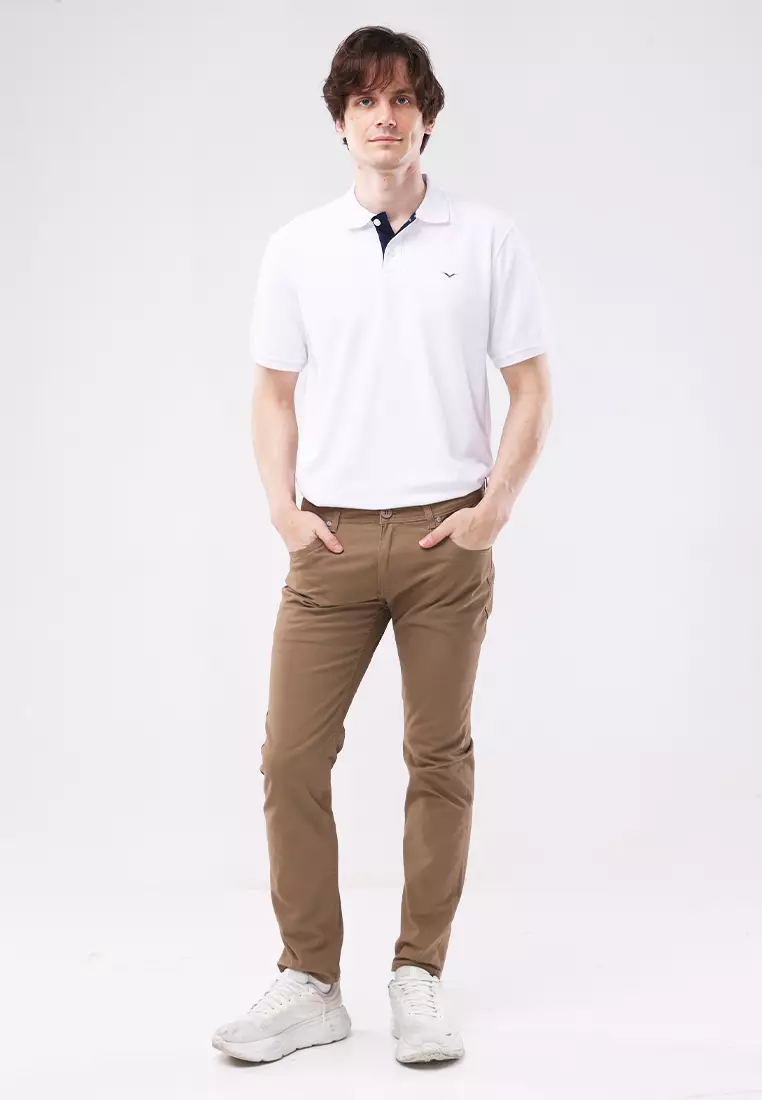 Colored Long Pants Slim Tapered Stretch