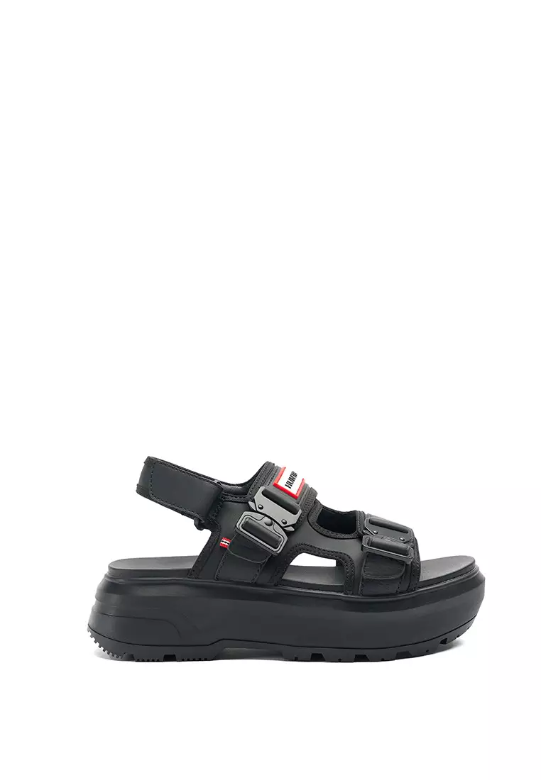 ★HUNTER★ WOMEN City Level Neo Leather Buckle Sandals Festi Buy Hunter Boots UNISEX CITY REBEL NEO LEATHER BUCKLE