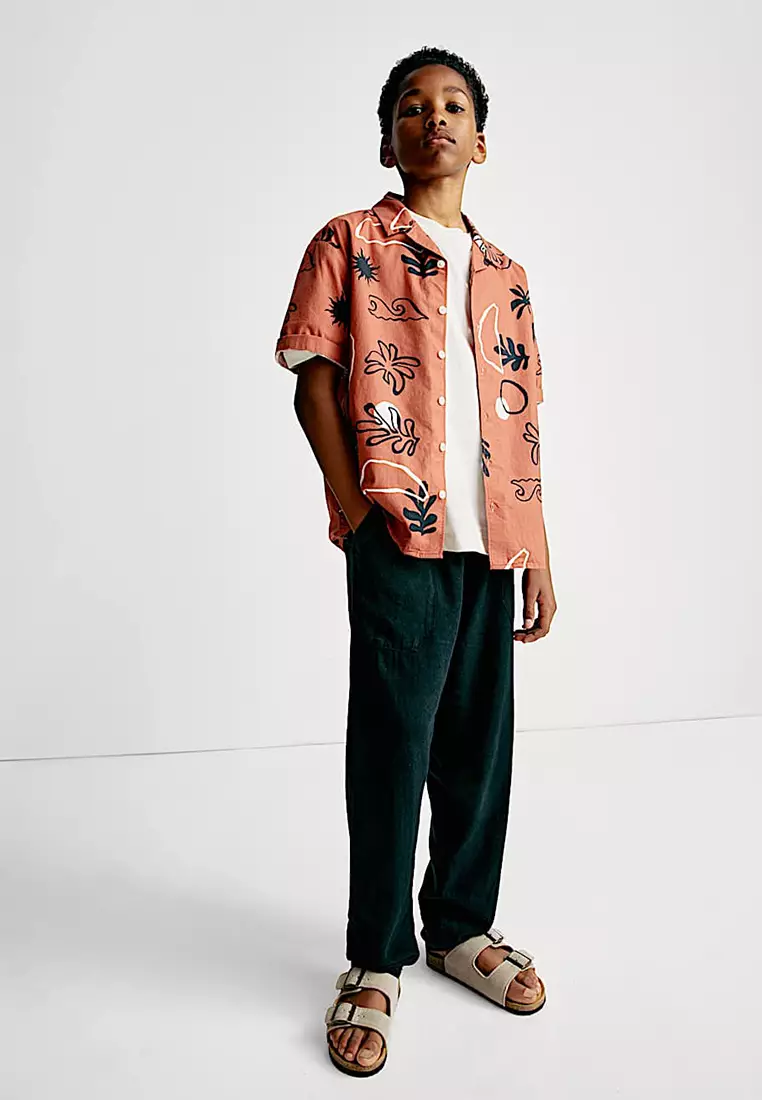 Pure Cotton Palm Print Shirt