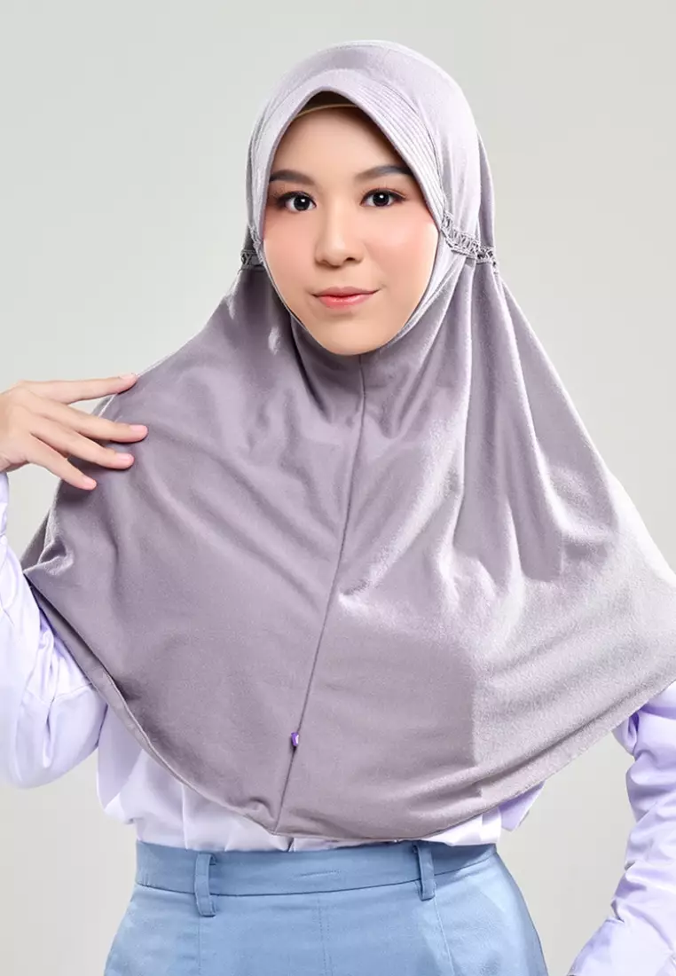 Rabbani - Kerudung Sekolah Instan Innova Grey XS