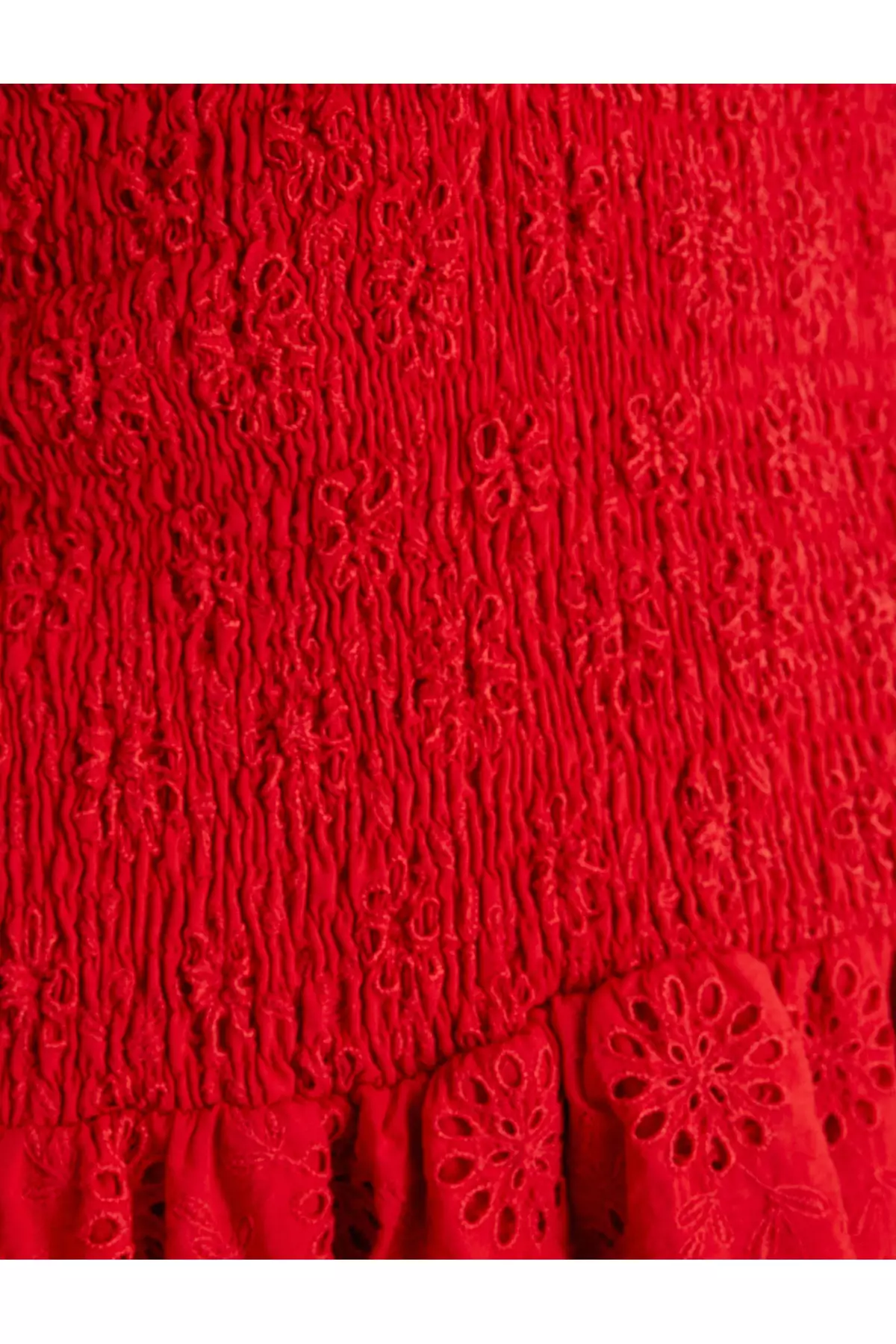 波浪邊露肩迷你連身裙 桃心領