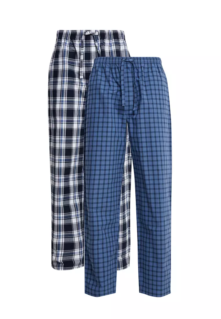 2pk Pure Cotton Checked Pyjama Shorts