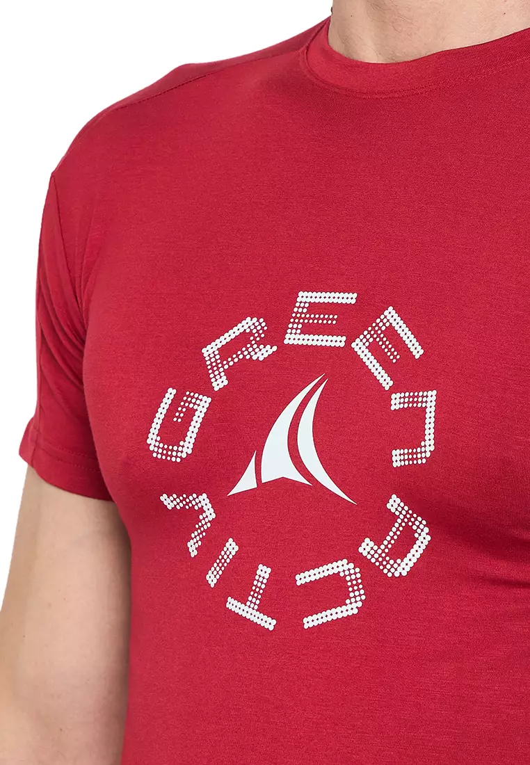 Kaos Pelatihan Bambu Eco-Stretch Pria  Premium Merah