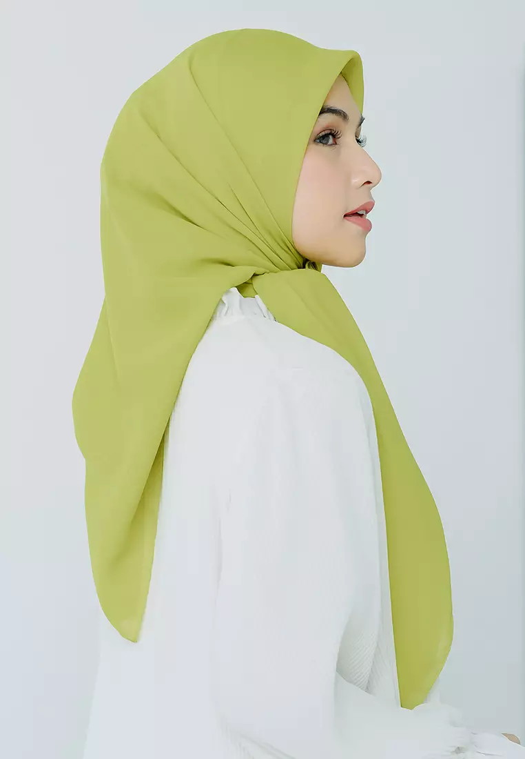 Polly Cotton (Hijab Segiempat Bella Square) Lime