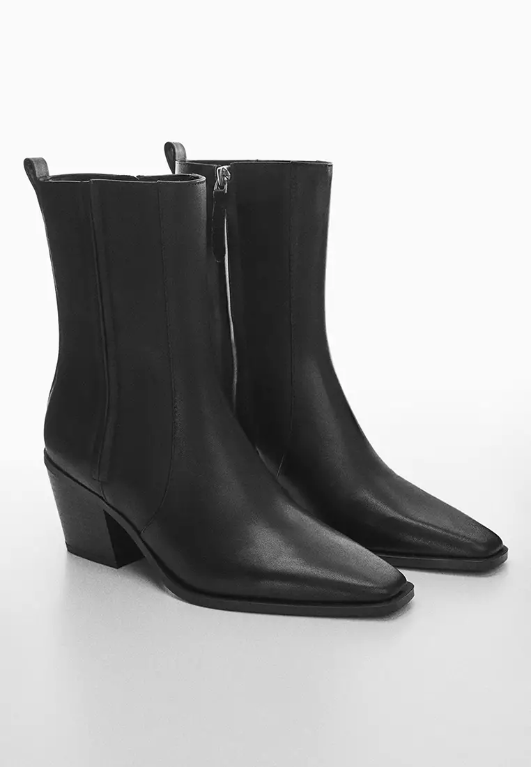 White ankle clearance boots mango