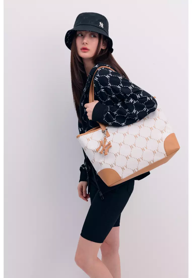 ◆MLB◆BIG DIA MONOGRAM JQ LARGE TOTE BAG 送料税込 韓国発 MLB Big Dia Monogram Jacquard Large Tote Bag LA Dodgers Navy