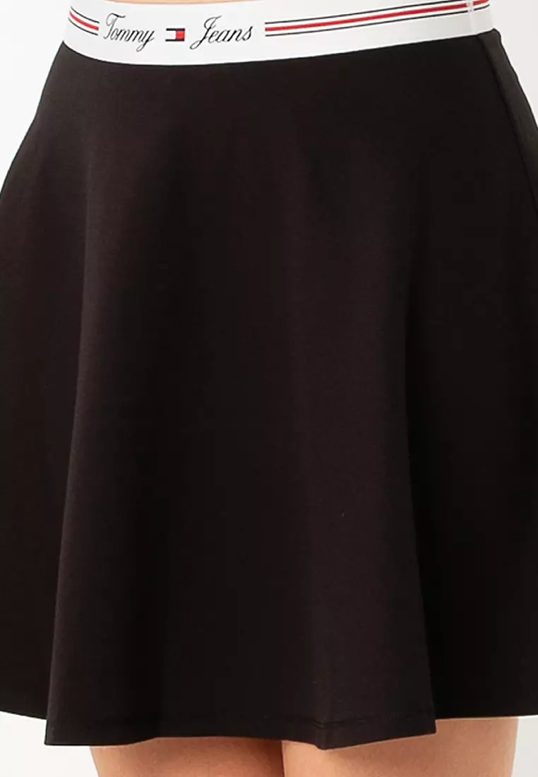 Fit and Flare Logo Waistband Skirt - Tommy Jeans